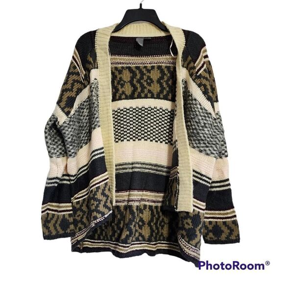 Quinn mixed print oversized cardigan - Picture 1 of 5